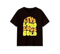 T Shirt Men's Heavyweight 220gsm 100% Crew Neck with Angel & Devil Graphic Print Bohemian Style Short Sleeve Casual & Sports Wear, All Multicolor
