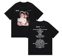 T-Shirt Men's Round Neck Cotton Vintage Short Sleeved Street Trend Harajuku Tops Lola Singer 2D Print Young T-Shirt Men and Women's Hip-hop Style Short Sleeved-Black||x_s