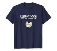 T-Shirt Men's Short Sleeve Summer Cotton Chicken Game Don't Look at The Chicken Funny Chicken T-Shirt Tank Top Organic, navy, L