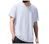 T-Shirt Men's Summer Ice Mesh Eye T-Shirt Breathable Quick Drying Large Size Casual Sweatshirt Breathable Running Shirt Sports Tops, White, 5XL