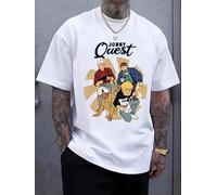 T Shirt Men's Vintage Johnny Quest Retro Animation TV Show Graphic White Tee with Bold Johnny Quest Text