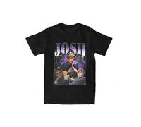 T Shirt Men's & Women's Vintage 90s Graphic Black Crew Neck Tee with Josh Character Prints