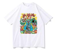 T-shirt Mf Doom Letter Printed T-shirt Cartoon Anime Casual Men's Women's O-neck Cotton Tshirt Tops Fashion Graphic Clothes Hip Hop Short Sleeve-White||XL