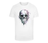 T-shirt Mister Tee Colorful Skull Blanc 3XL