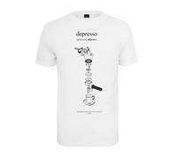 Mister Tee Men's T-Shirt Depresso Tee, Print T-Shirt for Men, Regular Fit, Streetwear, White, XXL
