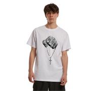 T-shirt Mister Tee Faith Meets Strength Blanc XS
