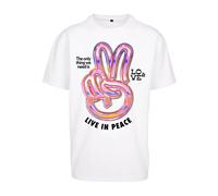 T-shirt Mister Tee Live in Peace Oversize Blanc XS