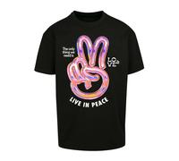 Mister Tee Men's Live in Peace Oversize Tee T-Shirt, Black, M