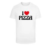 T-shirt Mister Tee Love Pizza Blanc S