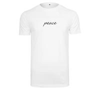 T-shirt Mister Tee Peace Wording EMB Blanc XL