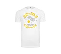 T-shirt Mister Tee Shut the Fuck Up & Enjoy The View Blanc S