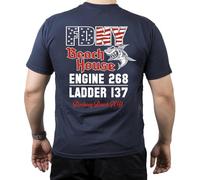 T-Shirt Navy, New York City Fire Dept. Beach House (E-268/L-137), Queens, blue, L