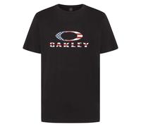 Oakley Men's O Bark 2.0 Tee T-Shirt, Black/American Flag, Medium