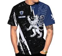 T-Shirt Personalized Scottish Scotland Lion Flag Irish Patricks Day Activewear Shirts Breathable Mens Tshirt Fashion Shirts for Training Sports Running S