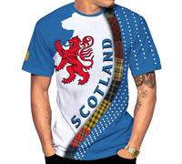 T-Shirt Personalized Scottish Scotland Lion Flag Irish Patricks Day Shirts Fashion Mens Tshirt Crew Neck Activewear Shirts for Training Fitness Running XL