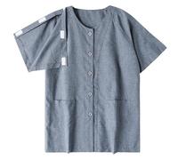 T-Shirt Post Shoulder Surgery Shirts Men's Short Sleeve Shirt with Premium Snap Chemo Clothing Rotator Cuff Clothing Post Surgery Post-Operative Recovery T-Shirt, 1 blue, L