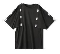 T-Shirt Post Shoulder Surgery Shirts Men's Short Sleeve Shirt with Premium Snap Chemo Clothing Rotator Cuff Clothing Post Surgery Post-Operative Recovery T-Shirt, 2-black, XXL