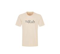 Rab Men’s Stance Logo Tee - Breathable Organic Cotton T-Shirt for Trekking, Climbing, & Casual Use - Ecru - Large