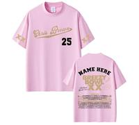 T-Shirt Rapper Chris Brown Men's and Women's Retro Crew Neck Sweatshirt Fashion Loose Short Sleeve Cotton Comfort Pullover XX Tour 2025 Printed Pattern Sports Top XS-3XL-Pink||3X_l