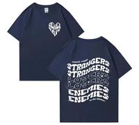 T-shirt Renee Rapp Men's and Women's T-shirt Loose Round Neck Cotton Short-sleeved T-shirt Pure Cotton Singer Fan Gift XS-3XL-Dark blue||M