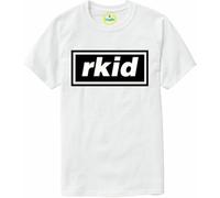 T-Shirt Rkid Inspired by Liam Oasis Gallagher Mens Noel r Kid Retro Britpop Crew Neck (UK, Alpha, One Size, 7-8 Years, White)