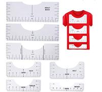 T Shirt Ruler, 7 Pack (3pcs 16 inches + 4pcs 10 inches) T-Shirt Rule Guide Alignment Tools Set for HTV Vinyl and Heat Press Craft Placement, Children Youth Adult, Shirts Design Helper (White)
