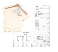 T Shirt Ruler Guide - Acrylic | Tshirt Ruler | Shirt Measurement Tool Left Chest Logo Placement Tool | for Heat Press Screen Printing Sublimation for Professional Tailors Beginners