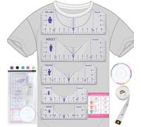 T-Shirt Ruler Guide for Vinyl and Embroidery Logo Alignment - Center Design Tool With Heat Press Printing Placement Set