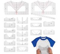 T shirt Ruler Guide Plastic T-Shirt Centering Tool Enduring Shirt Measure Ruler Set Lightweight Heat Press Alignment Tool T-Shirt Alignment Ruler for V Neck Front and Back Measurement