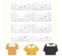 T-Shirt Ruler Guide Set,7 PCS PVC Tshirt Alignment Tool with Size Chart for DIY,Sewing & Heat Press Transparent Ruler for Cricut Accessories, HTV Vinyl & Craft Design