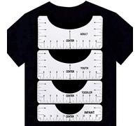 T-Shirt Ruler Guide, T-Shirt Alignment Tools with Clothing Size Chart, 4 Rulers Included, T-Shirt Centering Vinyl Guide for for HTV Heat Press Transfer and Sublimation Designs On Shirts