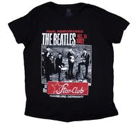 The Beatles Women's Star Club T-Shirt, Black, Size 8 (Size:Small)