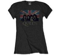 T-Shirt # S Ladies Black # Union Jack Vintage