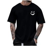 T Shirt Sale Clearance Men Holiday Funny Round Neck Short Sleeve Oversized T-Shirt Hip-Hops Printed Fashion Novelty Pullover Blouses Summer Cotton Tees Teens Casual Going Out Streetwear Tops S-5XL