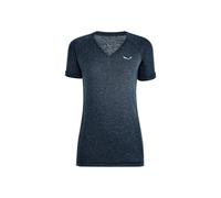 T-shirt Salewa Puez Mel Dry V-Neck (Navy Blazer Melange) woman