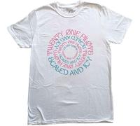 Rock Off Trade T-Shirt Twenty One Pilots Scaled and Icy Circular Band Logo Official Men's White