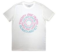 Rock Off Trade T-Shirt Twenty One Pilots Scaled and Icy Circular Band Logo Official Men's White