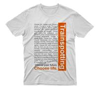 T-Shirt Shirt Trainspotting Choose Life Cinema tv Graphic Unisex Tee Shirt White XXL