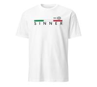 T-Shirt Sinner | Sport | Tshirt Tennis Sinner | Tennis | Cadeau | Anniversaire | Sinner Tennis | Jannik Sinner italie, White, Medium