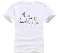 T-Shirt Summer This is What a Feminist Looks Like Printed Men's T-Shirts Casual Harajuku Tees White S
