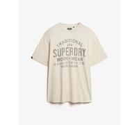 Superdry Machined Goods Workwear Short Sleeve T-shirt Beige L Men