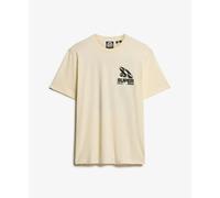 Superdry Record Label Oversize Short Sleeve T-shirt Beige XL Men