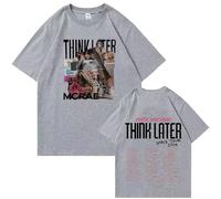 T-Shirt Tate McRae The-Think-Later World Tour T-Shirt Unisex Harajuku O-Neck Short Sleeve Shirt Cotton T-Shirt Fan Gift XS-3XL-Grey||S