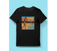 T Shirt The Clash Vintage Punk Rock Band Graphic Tee Men's Black with Bold The Clash Lettering