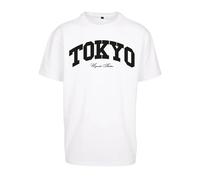 Mister Tee Men's Tokyo College Oversize Tee, White, XS