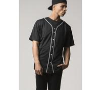 Urban Classics Men's Baseball Jersey Casual Sports Shirt , Black, XL