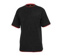 Urban Classics Men's Contrast Tall Tee T Shirt, Blk/Red, L UK