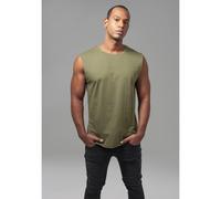 URBAN CLASSICS Men's Sleeveless T-Shirt, Workout Vest with Round Neckline and Rolled Hems, Loose Tank Top, 100% Jersey Cotton, olive, XL