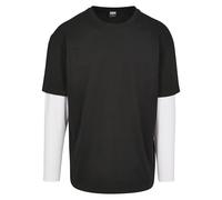 Urban Classics Men's Oversized Shaped Double Layer Ls Tee T-Shirt, Multicolour (Black/White 00826), X-Large