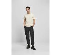 URBAN CLASSICS Stretch T-Shirt with Round Neckline, Basic Tee with Figure-Hugging Cut, Short-Sleeve Elastic Men's T-Shirt, Regular Fit, 100% Jersey Cotton, Colour: Whitesand, Size: M